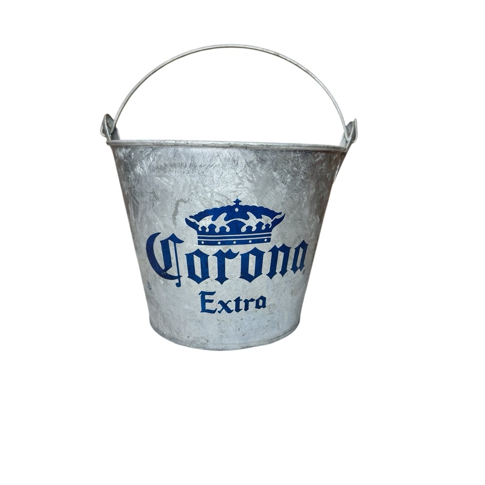 Corona Extra Beer Ice Bucket 5 Qt. Galvanized Metal Party Bucket‎ Vintage